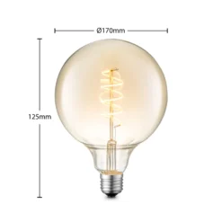 Lucande LED-lamppu E27 G125 4W 2700K himmennettävä keltainen