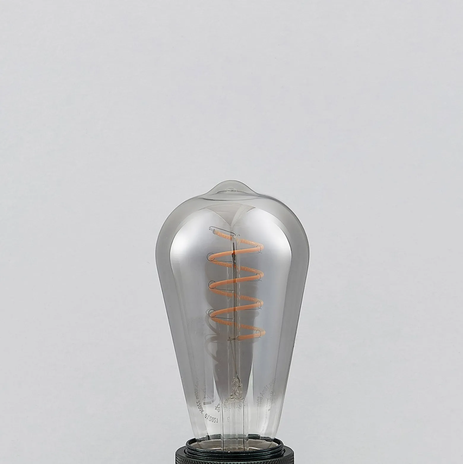 Lucande LED-lamppu E27 ST64 4 W 1 800 K himmennettävä titaani, 5 kpl