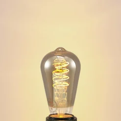 Lucande LED-lamppu E27 ST64 4 W 1 800 K himmennettävä titaani, 2 kpl