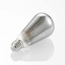 Lucande LED-lamppu E27 ST64 4 W 1 800 K himmennettävä titaani, 2 kpl