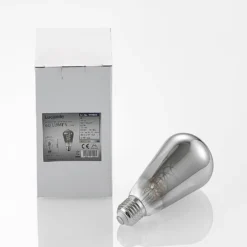 Lucande LED-lamppu E27 ST64 4 W 1 800 K himmennettävä titaani, 2 kpl