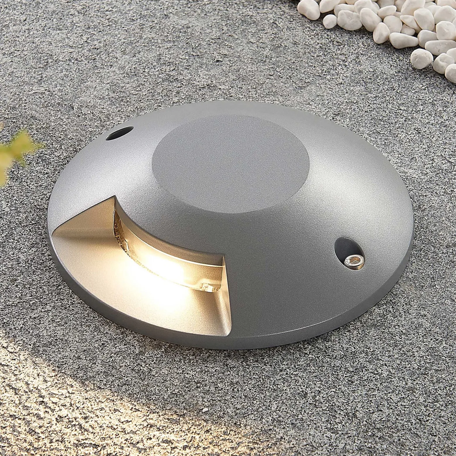 Lucande LED-lattiaspotti Jeffrey, hopea, 1 valonlähde