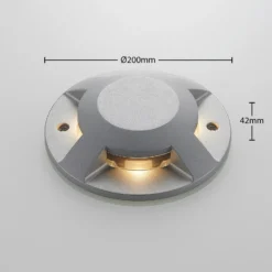 Lucande LED-lattiaspotti Jeffrey, hopea, 4 valonlähtöä