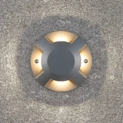 Lucande LED-lattiaspotti Jeffrey, hopea, 4 valonlähtöä