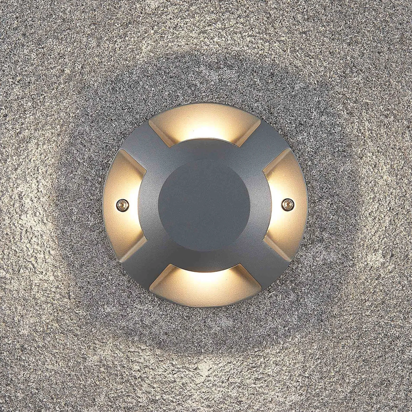 Lucande LED-lattiaspotti Jeffrey, hopea, 4 valonlähtöä