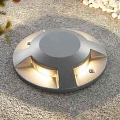 Lucande LED-lattiaspotti Jeffrey, hopea, 4 valonlähtöä