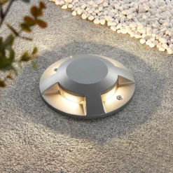 Lucande LED-lattiaspotti Jeffrey, hopea, 4 valonlähtöä