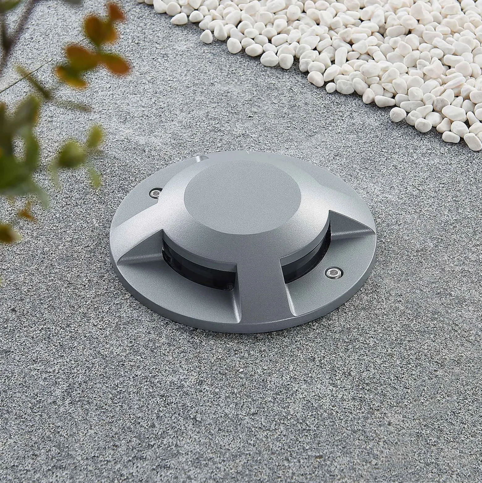 Lucande LED-lattiaspotti Jeffrey, hopea, 4 valonlähtöä