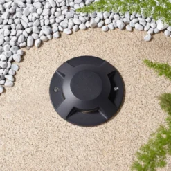 Lucande LED-lattiaspotti Jeffrey, musta, 4 valonlähtöä