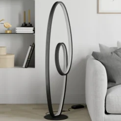 Lucande LED-lattiavalaisin Bronwyn, 122cm, antrasiitti, alumiini