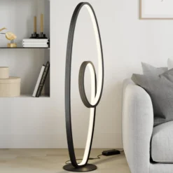 Lucande LED-lattiavalaisin Bronwyn, 122cm, antrasiitti, alumiini