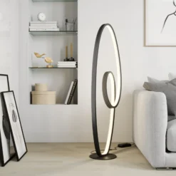 Lucande LED-lattiavalaisin Bronwyn, 122cm, antrasiitti, alumiini
