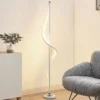 Lucande LED-lattiavalaisin Edano, 154 cm, valkoinen, tekstiili, himmennettävä