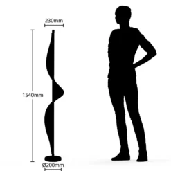Lucande LED-lattiavalaisin Edano, 154 cm, valkoinen, tekstiili, himmennettävä