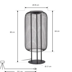 Lucande LED-lattiavalaisin Korvyn, musta, 80 cm, IP44