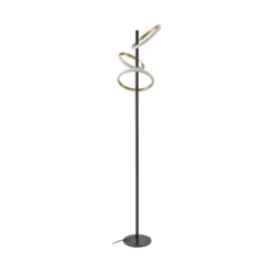 Lucande LED-lattiavalaisin Madu, musta, metalli, 160 cm, himmennettävä