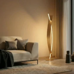 Lucande LED-lattiavalaisin Marija, kullanvärinen, himmennettävä, 140 cm