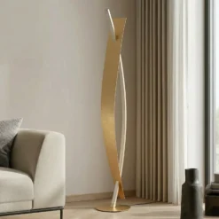 Lucande LED-lattiavalaisin Marija, kullanvärinen, himmennettävä, 140 cm