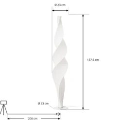 Lucande LED-lattiavalaisin Novelle, valkoinen, CCT, korkeus 137 cm