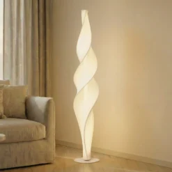 Lucande LED-lattiavalaisin Novelle, valkoinen, CCT, korkeus 137 cm