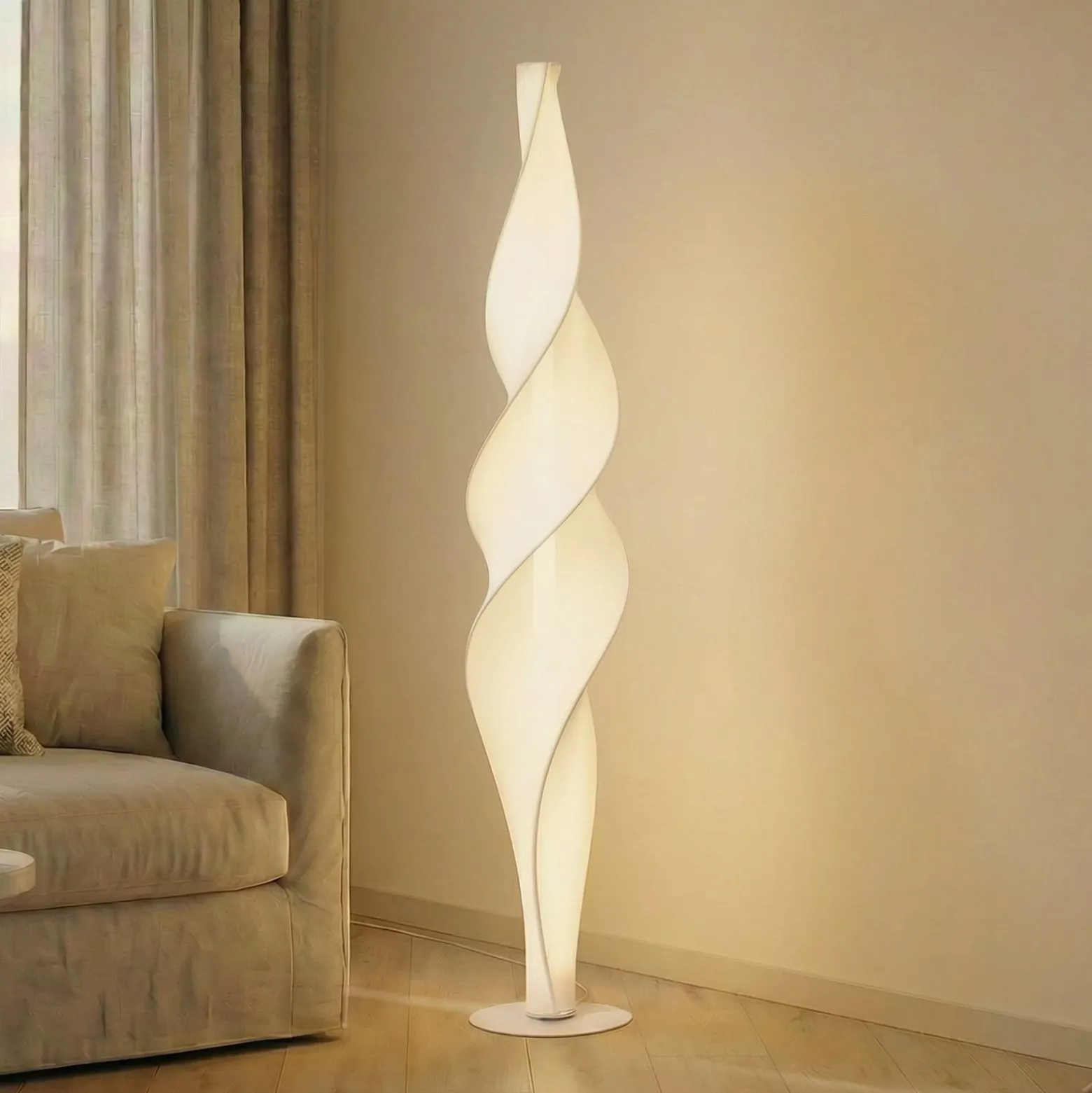 Lucande LED-lattiavalaisin Novelle, valkoinen, CCT, korkeus 137 cm