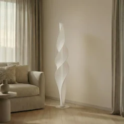 Lucande LED-lattiavalaisin Novelle, valkoinen, CCT, korkeus 137 cm