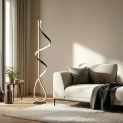 Lucande LED-lattiavalaisin Rodado, musta, 132 cm, alumiinia