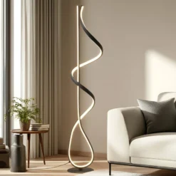 Lucande LED-lattiavalaisin Rodado, musta, 132 cm, alumiinia