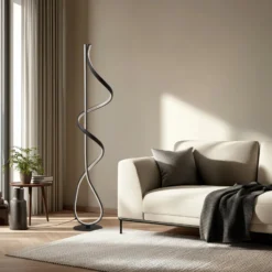 Lucande LED-lattiavalaisin Rodado, musta, 132 cm, alumiinia