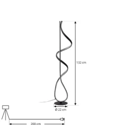 Lucande LED-lattiavalaisin Rodado, musta, 132 cm, alumiinia