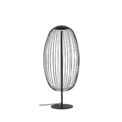 Lucande LED-lattiavalaisin ulos Richi, musta, korkeus 90 cm, IP44
