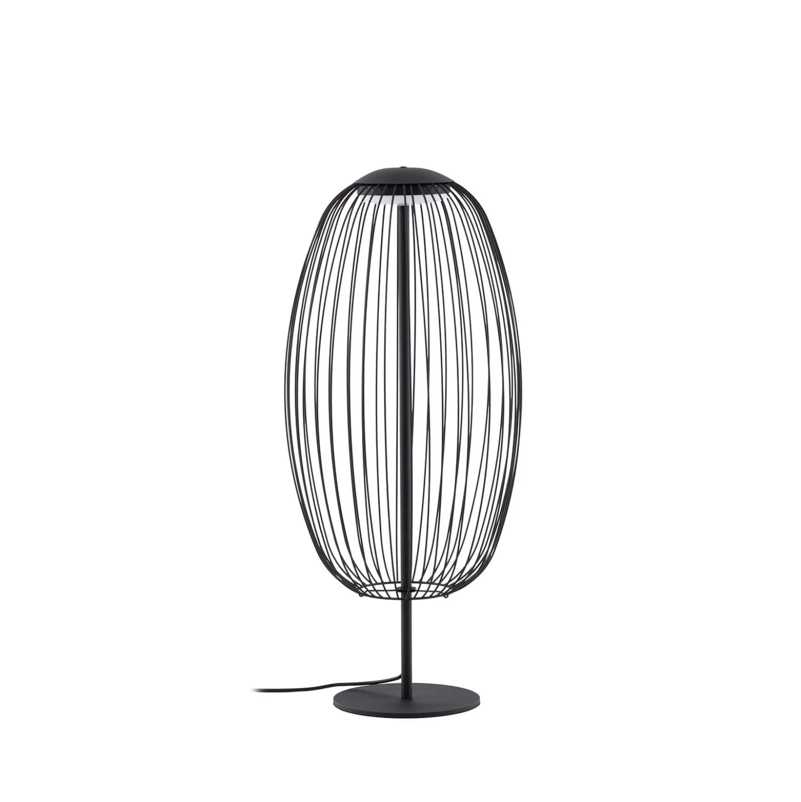 Lucande LED-lattiavalaisin ulos Richi, musta, korkeus 90 cm, IP44