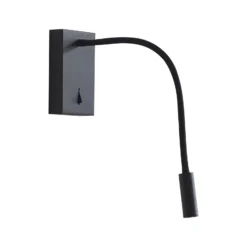 Lucande LED-lukuvalaisin Hetti, musta, metallia, 14 cm korkea