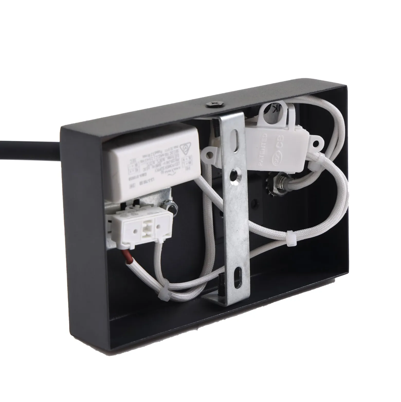 Lucande LED-lukuvalaisin Hetti, musta, metallia, 14 cm korkea