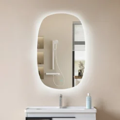 Lucande LED-peili Celestiel, soikea, lämmitettävä, CCT, 80 cm