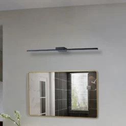 Lucande LED-peilivalaisin Kivana, musta, metalli, 90cm, IP44