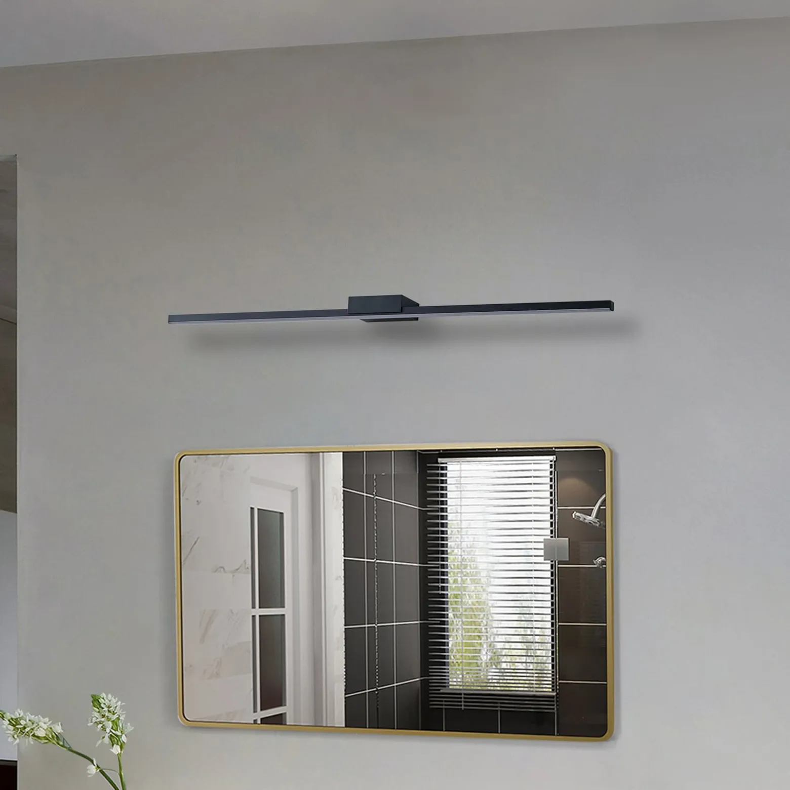 Lucande LED-peilivalaisin Kivana, musta, metalli, 90cm, IP44