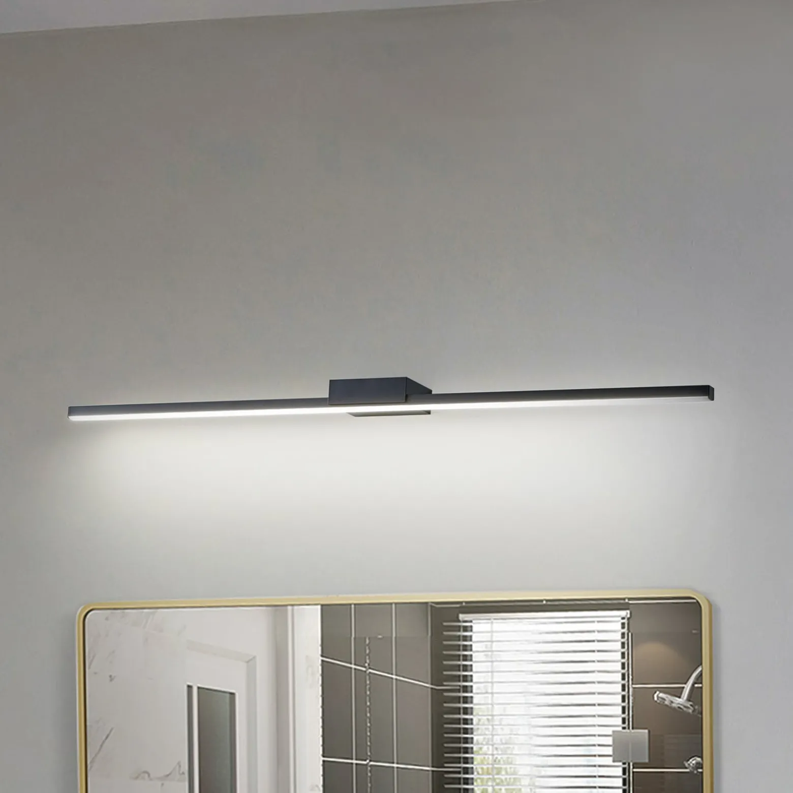 Lucande LED-peilivalaisin Kivana, musta, metalli, 90cm, IP44