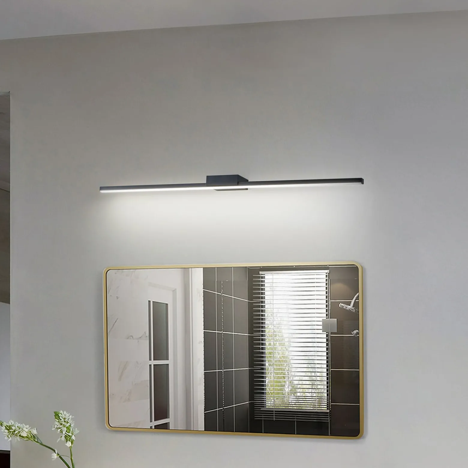 Lucande LED-peilivalaisin Kivana, musta, metalli, 90cm, IP44