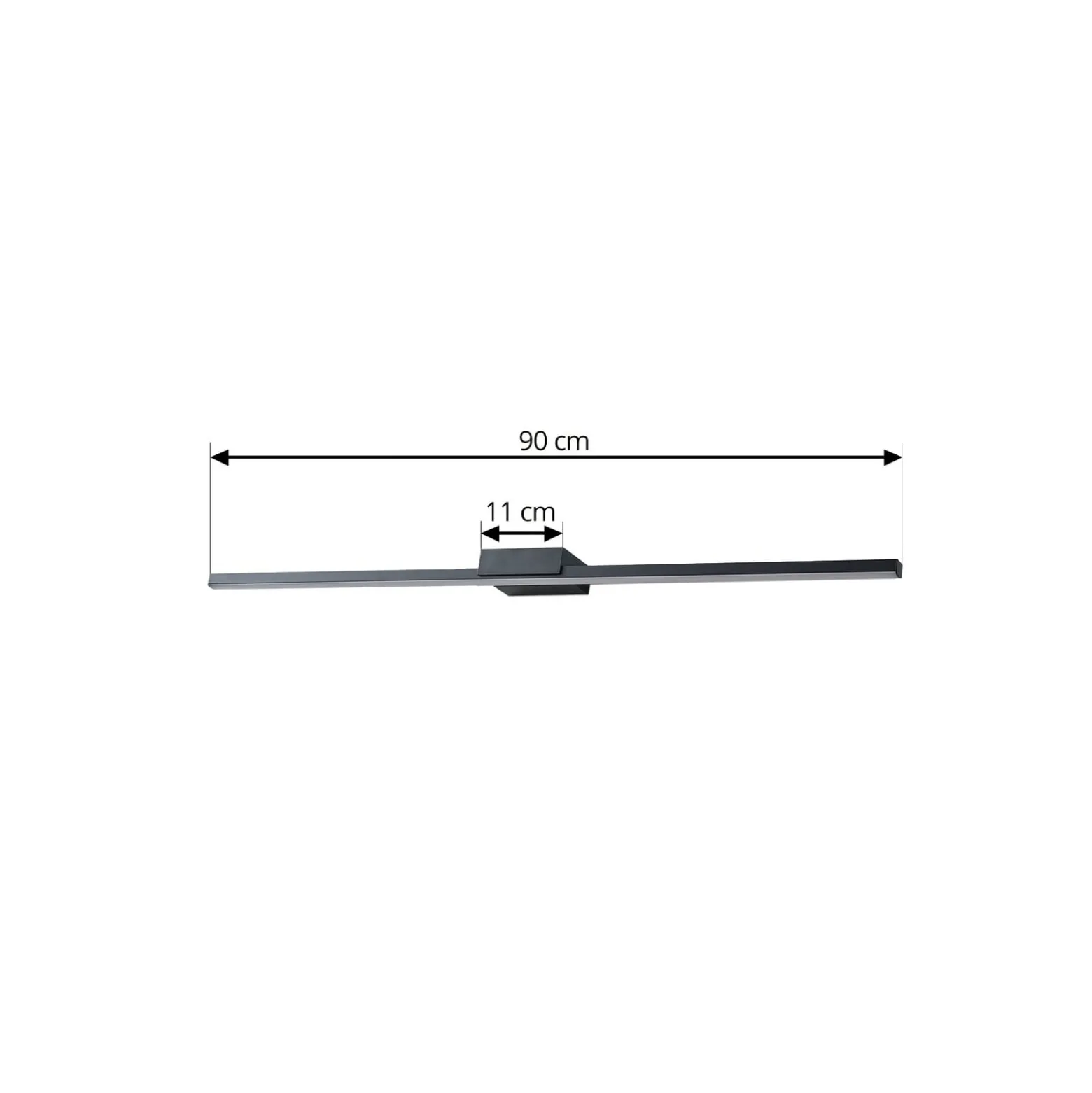 Lucande LED-peilivalaisin Kivana, musta, metalli, 90cm, IP44