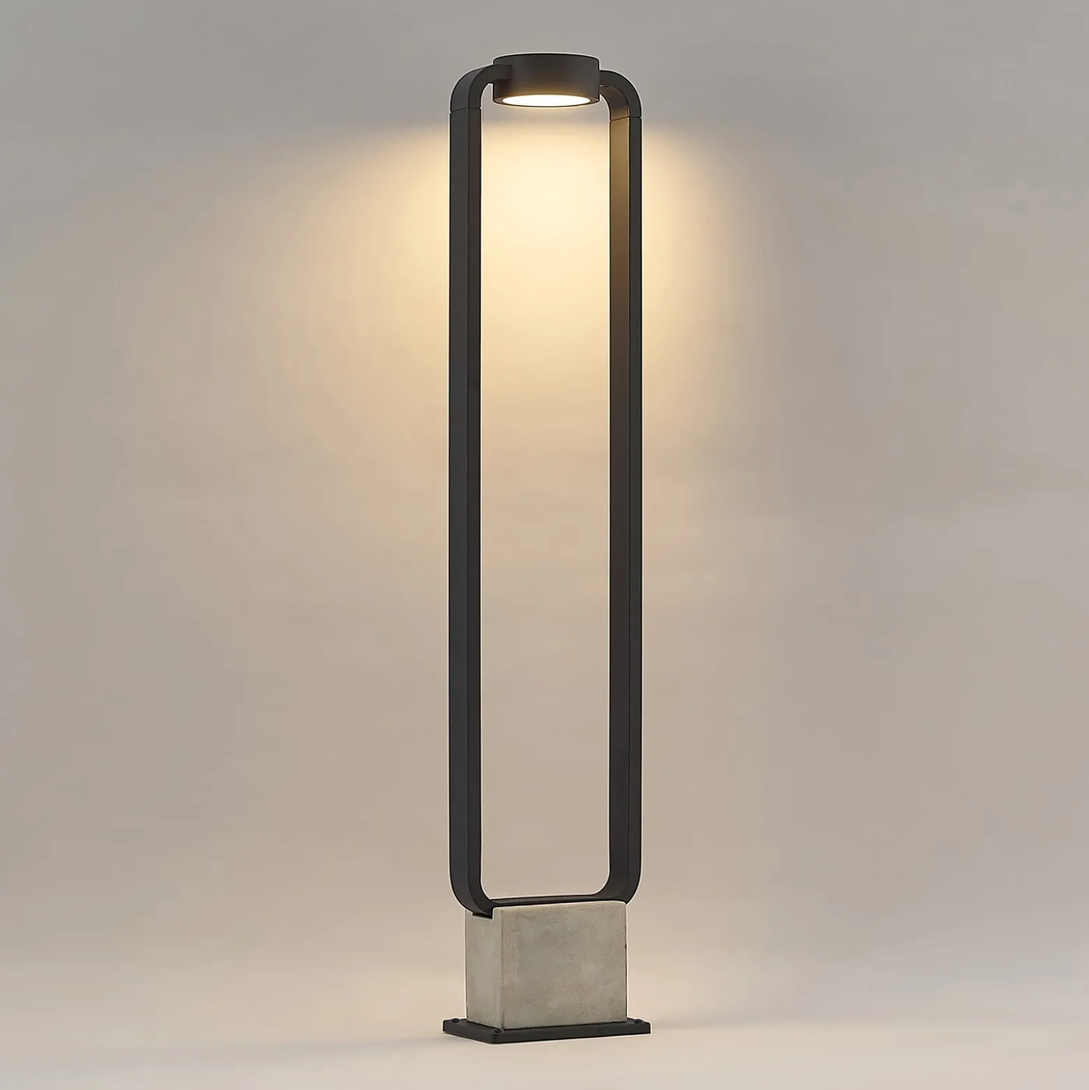 Lucande LED polkuvalaisin Belna, 100cm, antrasiitti, betoni, IP65