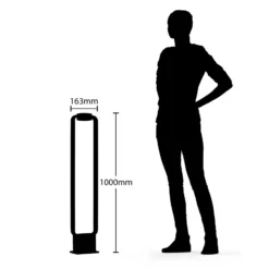 Lucande LED polkuvalaisin Belna, 100cm, antrasiitti, betoni, IP65