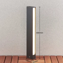 Lucande LED polkuvalaisin Lirka, tummanharmaa, metalli, 60 cm