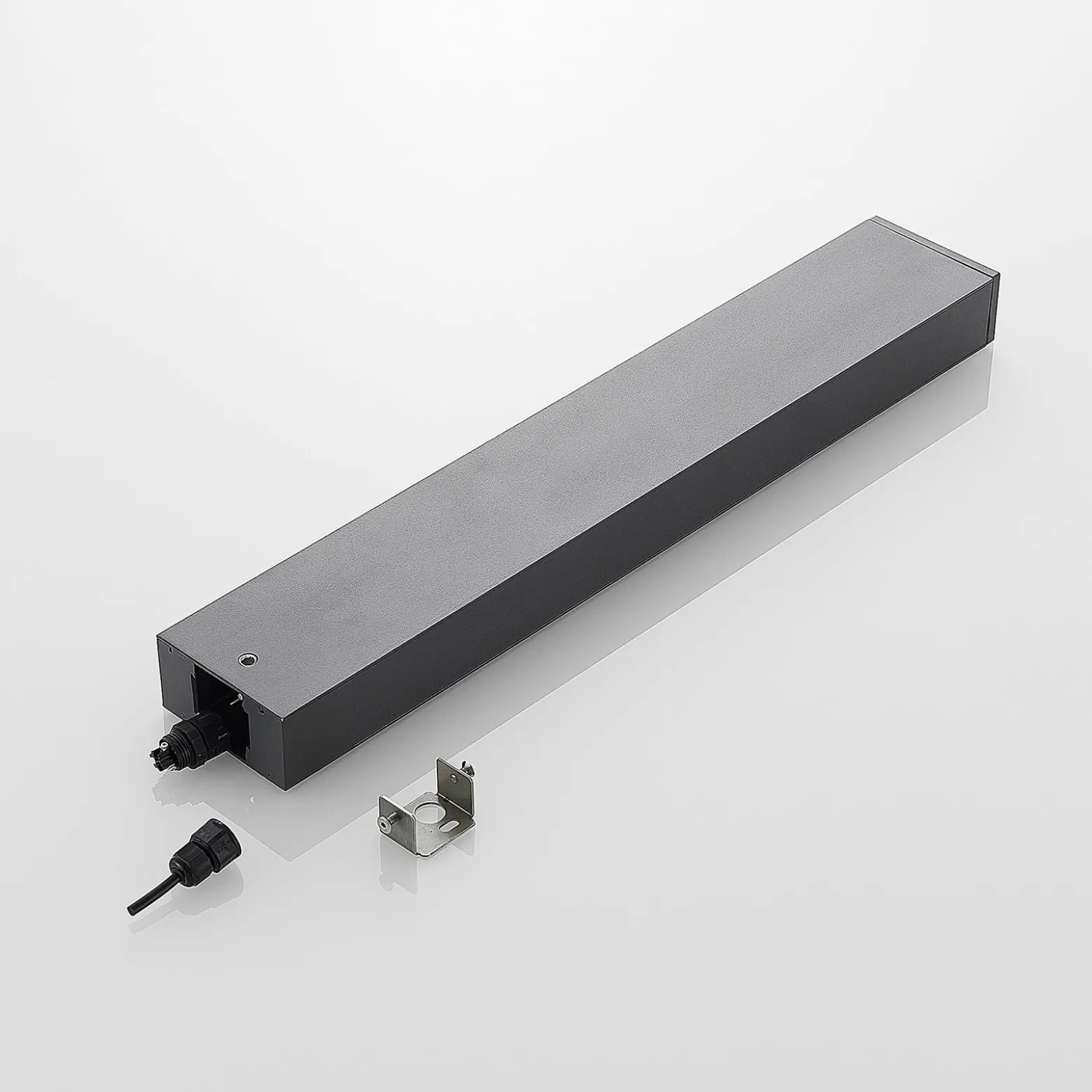 Lucande LED polkuvalaisin Lirka, tummanharmaa, metalli, 60 cm