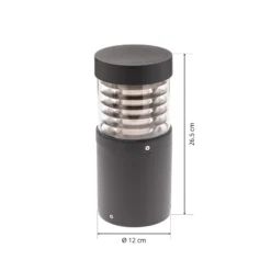 Lucande LED-pollarilamppu Lucius, 27cm, antrasiitti, IP54