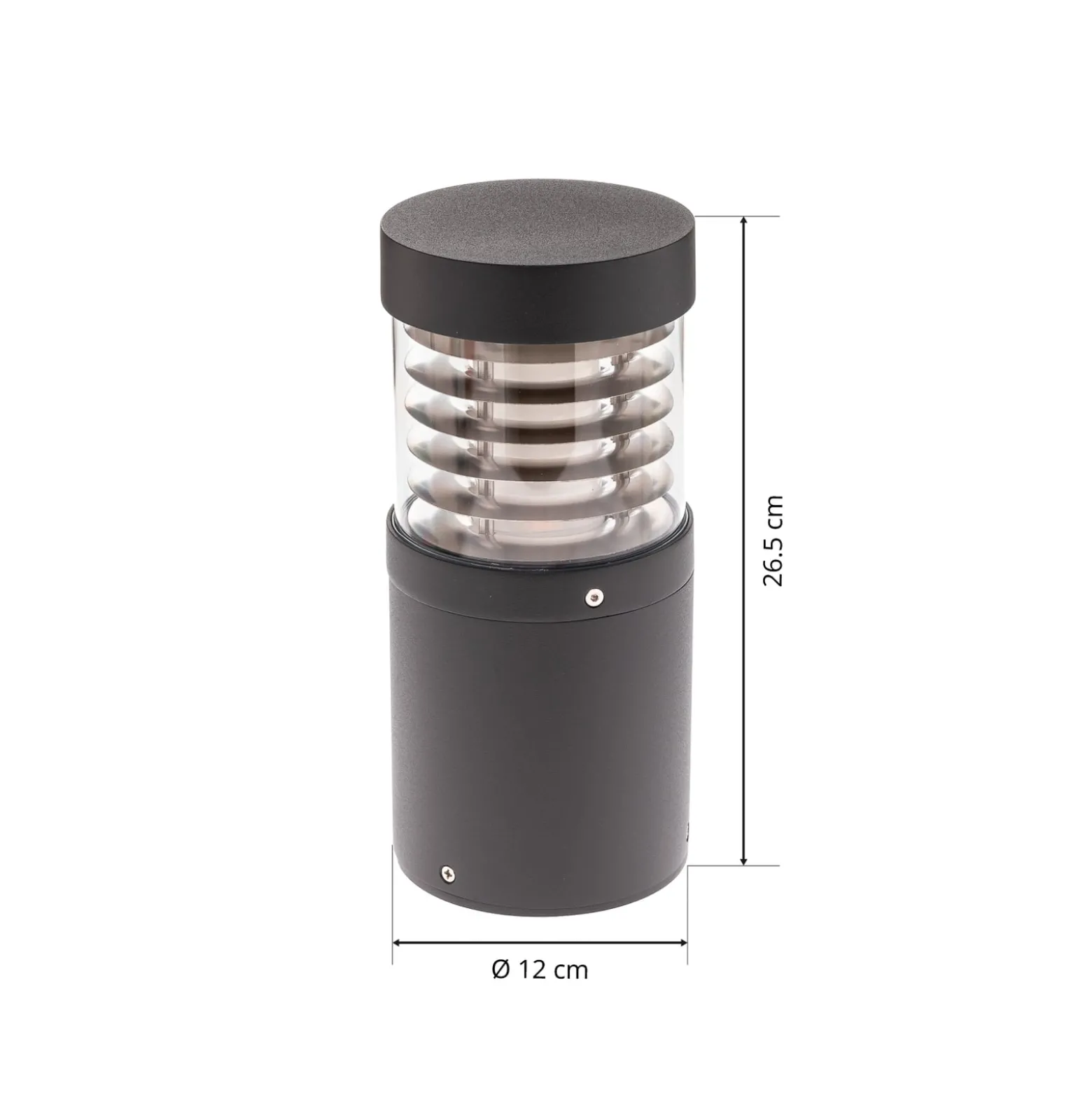 Lucande LED-pollarilamppu Lucius, 27cm, antrasiitti, IP54