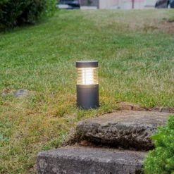 Lucande LED-pollarilamppu Lucius, 27cm, antrasiitti, IP54