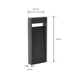 Lucande LED-pollarivalaisin Tavion, 40 cm, antrasiitti, IP65