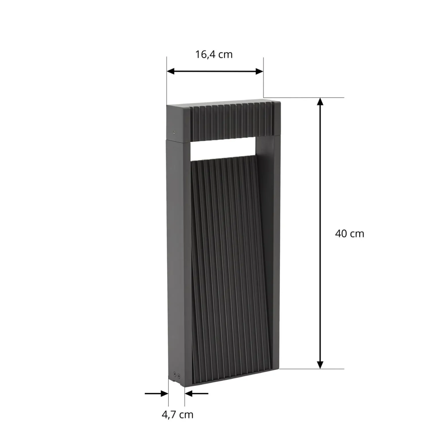 Lucande LED-pollarivalaisin Tavion, 40 cm, antrasiitti, IP65