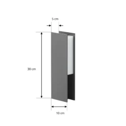 Lucande LED-pollarivalaisin Teerk, korkeus 30 cm, antrasiitti, IP65
